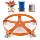 Garvee 55-Gallonen-Fasswagen mit Hebelgriff – 567 kg Tragkraft, 5 Rollen inkl. Bremse, aus Q235 Stahl (Orange) - Orange