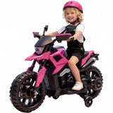 GARVEE Elektro-Kindermotorrad mit Stützrädern, 6V 4Ah Akku, LED-Scheinwerfer & Hupe, für Kinder von 3–8 Jahren, Magenta - Magenta