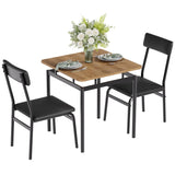Garvee Essgruppe, 2 Stühle für 2 Personen, gepolstert, PU-Kunstleder & MDF, Schwarz - Schwarz