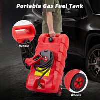 Garvee mobiler Kraftstoffkanister 57 L mit Rädern und Handpumpe, tragbarer Benzinkanister für Auto, Boot, Rasenmäher, ATV und Landwirtschaft, Rot