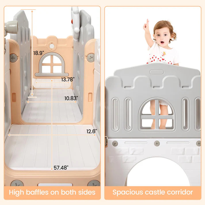 Garvee 8-in-1 Kinder Rutsche – Klettern, Basketballkorb, Tunnel, Stauraum, Modernes Design, 1–3 Jahre