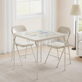 Garvee Klapptisch, 1 Tisch + 4 Stühle, klappbar, gepolstert, Stahl & PU-Kunstleder, Beige