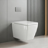 Garvee WC Hängend Toilette Wand-WC Set Keramik Mit Abnehmbarem Toilettendeckel Für Modernes Badezimmer 52 cm Weiß - E Form 52Cm