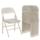 Garvee Esszimmerstühle 8er-Set, 47 × 50 × 75 cm, klappbar, Stahl, Beige - Beige