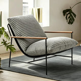 Garvee Oversized Corduroy Lesesessel Mit Metallrahmen Für Wohnzimmer & Leseecke, 27.56 Zoll, Modern Holzarmlehnen - Grau