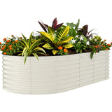 Garvee 1er Set Hochbeet Metall 244 × 122 × 60 cm, Verzinkt, Rostbeständig, Extra Tief, Beige - Beige