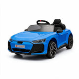 Garvee Kinder Elektroauto GT 12 V 4,5 Ah mit 2,4-GHz-Fernbedienung, Sanftanlauf, 4-Rad-Federung, Sicherheitsgurt, LED, USB/AUX, Blau, ab 3 Jahren - Blau