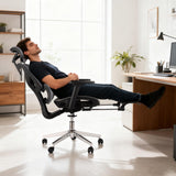 Garvee Ergonomischer Bürostuhl Mesh 3. Gen Mit Fußstütze, 4D Armlehnen, 159 kg Tragkraft, Grau - Grau