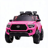 Garvee Toyota Tacoma Kinder Elektroauto 12 V mit Fernbedienung, Federung, verstellbarem Sicherheitsgurt, Sanftanlauf und LED-Scheinwerfern - Rosa