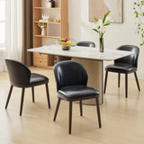 Garvee Esszimmerstühle 4er-Set, moderne Polsterstühle mit Stoff, ergonomischer Rückenlehne & Holzbeinen, Schwarz, gepolstert