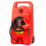 Garvee 57 L Kraftstoff-Transferbehälter aus HDPE mit Handpumpe, Förderschlauch, Rädern und Transportgriff, mobiler Kraftstofftank, Rot