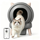 Garvee Selbstreinigende Katzentoilette mit App, Automatisches Katzenklo mit 65 L Innenraum, 9 Sicherheitssensoren, Gewichtserkennung, 15-Tage-Abfallmanagement - Grau