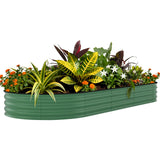 Garvee 1er Set Hochbeet Metall 244 × 122 × 45 cm, Verzinkt, Rostbeständig, Extra Tief, Grün - Grün