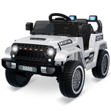 Garvee 12V Kinder Elektroauto Geländewagen, mit 2,4-GHz-Fernbedienung, Bluetooth-Musikfunktion, Hupe und LED-Scheinwerfern, für Kinder von 3 bis 8 Jahren - Weiß