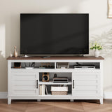 Garvee TV-Schrank, 160 cm, Fernbedienung, LED, Kippschutz, Kabelmanagement, Weiß