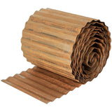 GARVEE Rasenkante aus Metall 25 cm x 6,1 m, Flexible Beetumrandung aus verzinktem Stahl in Rostfarbe, Wellblech Gartenkante für Rasen, Blumenbeete & Landschaftsgestaltung, Rostbraun - Rostbraun