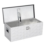 Garvee Werkzeugkasten Aluminium Riffelblech 90 cm, Abschließbar, Wetterfest, für Pickup & Anhänger, Silber - Silber