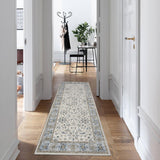 Garvee Teppich 80 × 150 cm waschbar, weicher Vintage-Wohnzimmerteppich mit Boho-Muster, rutschfester Kurzflor-Teppich für Wohnzimmer & Schlafzimmer, Beige - Beige