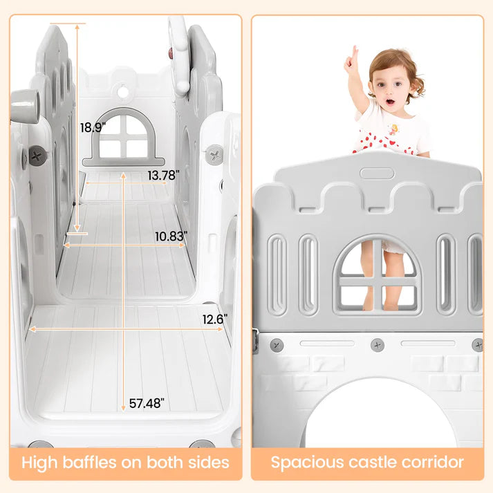 Garvee 8-in-1 Kinder Rutsche – Klettern, Basketballkorb, Tunnel, Stauraum, Modernes Design, 1–3 Jahre