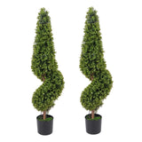 Garvee 3ft Künstliche Buchsbaum Spiraltopiar Bäume Mit Stabile Zementtöpfe Für Garten Terrasse Büro Grün