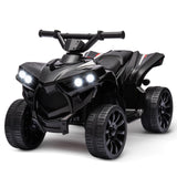 GARVEE 6V Elektro-Quad für Kinder ab 3 Jahren, Kinder Elektro-ATV mit LED-Scheinwerfern, Musikfunktion und Sicherem Fahrspaß, Schwarz - Schwarz