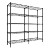 Garvee 5-Stufiges Drahtregal Schwerlast Verstellbar Stahl Große Kapazität 59x59x13,8 Garage & Lager, Schwarz