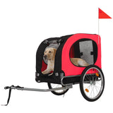 Garvee Hundefahrradanhänger bis 40 kg, faltbar, mit 41 cm Reifen, Stahlrahmen, Fahrradkupplung und Netzfenstern, Rot - Rot