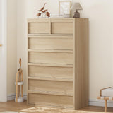Garvee 7-Schubladen-Kommode Naturoak Für Schlafzimmer, 46 Zoll Hoch, Robust, Modernes Design