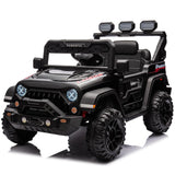 GARVEE Kinder Elektroauto 12V 7Ah, 3-Gang, 2 Fahrmodi, 2,4G Fernbedienung, LED-Lichter, Bluetooth, Sicherheitsgurt, Schwarz, für Kinder 3–8 Jahre - Schwarz