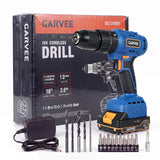 Garvee Akku-Schlagbohrschrauber 18 V, 18 V – EU, LED, Blau/Orange