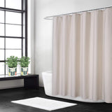 Garvee Hotel Luxus Flachs Leinen Duschvorhang Mit Haken Für Badezimmer 220x200 cm Elfenbein - Elfenbein