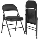 Garvee Esszimmerstühle 6er-Set, klappbar, mit Rückenlehne, gepolstert, Stahl, Schwarz - Schwarz