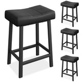 Garvee Barhocker 4er-Set, 61 cm Tresenhocker mit PU-Kunstleder-Sitz & Rückenlehne, Metallrahmen, Schwarz, gepolstert