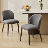 Garvee Esszimmerstuhl gepolstert mit Stoff, ergonomische Rückenlehne, Landhausstil, Dunkelgrau - Dunkelgrau