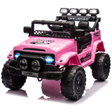Garvee Rosa Kinder Elektroauto Geländewagen 12V mit Fernbedienung, 2-Sitzer, 5 km/h, Musik & LED-Lichter, 3-5 Jahre - Rosa