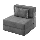 Garvee 4-in-1 Schlafsofa aus Cord, klappbar, platzsparend, für Wohnzimmer und Gästezimmer, Grau - Grau