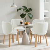 Garvee Modernes 4er Set Esszimmerstuhl Mit Herzförmiger Rückenlehne Und Plüsch-Fleece Sitz Für Schlafzimmer Esszimmer Küche