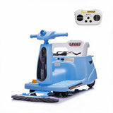 Garvee 2-in-1 Kinder Elektroauto 12 V mit Wischmopp, 2 × 25 W, 2,4-GHz-Fernbedienung, Spin-Funktion, LED und USB, Blau, für Kinder 3–6 Jahre - Blau
