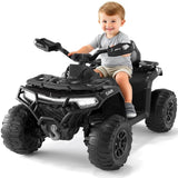 Garvee Kinder Elektro-Quad 12V, Elektrisches Kinderfahrzeug mit Fernbedienung, 2x35W Motoren, LED Lichtern & Musik, für Kinder von 3–8 Jahren, Schwarz - Schwarz
