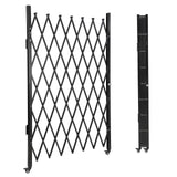 Garvee Scherengitter aus Stahl 241 × 216 cm, ausziehbares Absperrgitter mit Rollen und Vorhängeschloss, faltbares Sicherheitsgitter für Garage, Hof und Gewerbe - Schwarz