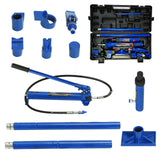 Garvee 12 t Hydraulik-Richtsatz aus Stahl mit Handpumpe, 1,4 m Hydraulikschlauch, Verlängerungsstangen, Aufsätzen und Aufbewahrungsbox, Blau - Blau
