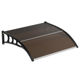GARVEE Türvordach 120 x 80 cm aus Polycarbonat, UV-beständiger Regen- und Wetterschutz für Haustür & Fenster, Rauchbraun - Rauchbraun