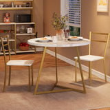 Garvee Essgruppe, gepolstert, korrosionsbeständig, Stahl & MDF, Modern, Weiß - Weiß