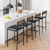 Garvee Barhocker 8er Set mit Rückenlehne, Tresenhocker 65 cm Sitzhöhe, gepolsterte Barstühle für Kücheninsel und Hausbar