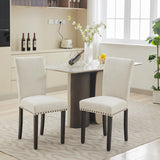 Garvee Esszimmerstuhl 1er-Set, 94 cm, mit Rückenlehne, gepolstert, rutschfest, Stahl & Holz, Modern, Beige - Beige