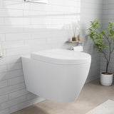 Garvee WC Hängend Toilette Wand-WC Set Aus Keramik Mit Abnehmbar Absenkautomatik Für Modernes Badezimmer D-Form 52.5 cm Weiß - D Form 52.5Cm