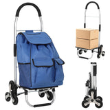 Garvee 3-in-1 Treppensteiger-Einkaufstrolley 36 L, bis 80 kg, 6 Räder, faltbar, Schwarz - Schwarz