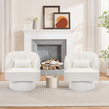 Garvee Mid-Century Accent Chair Set Mit 360° Drehung Ergonomisch Samt Wohnzimmer Büro 22" Sitz