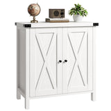 Garvee Landhaus Sideboard Buffetschrank mit 2 Türen, Verstellbare Regale, MDF Holz, für Wohnzimmer und Esszimmer, 76 × 40 × 80 cm, mit Ablage - Weiß