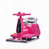 Garvee 2-in-1 Kinder Elektroauto 12 V mit Wischmopp, 2 × 25 W, 2,4-GHz-Fernbedienung, Spin-Funktion, LED und USB, Rosa, für Kinder 3–6 Jahre - Rosa